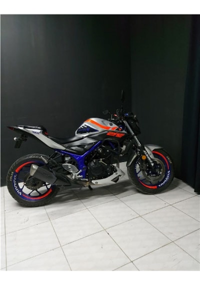 Yamaha Mt 25 Neon Kırmızı Jant Dışı Şerit Sticker Etiket Modeli