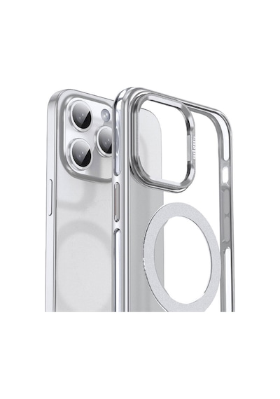 Apple Uyumlu iPhone 14 Pro Max Kılıf Magsafe Şarj Özellikli Wlons Standlı Efsane Kapak Gümüş