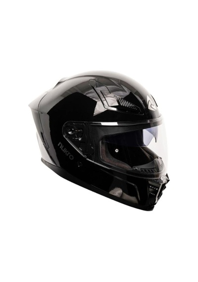 Nukro 853 Solid Gloss Black Full Face Kapalı Motosiklet Kaskı Parlak Siyah