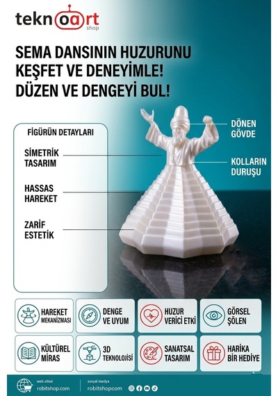 Semazen Hareketli Masa Figürü