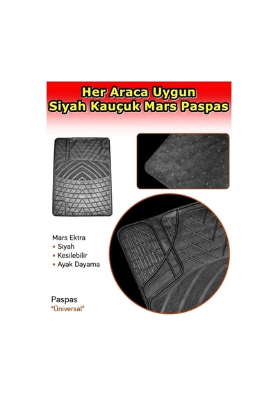 Her Araca Uyumlu 3d Havuzlu Oto Paspas Seti, Siyah, 5 Parça, Kauçuk