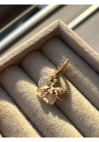 Karanlıkta Parlayan Sarı Ateş Böceği Charm Gold Gümüş