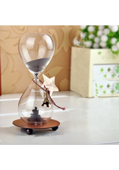 Cam Kum Saati Manyetik Metal Standlı Mıknatıslı Büyük Boy 18Cm*8C