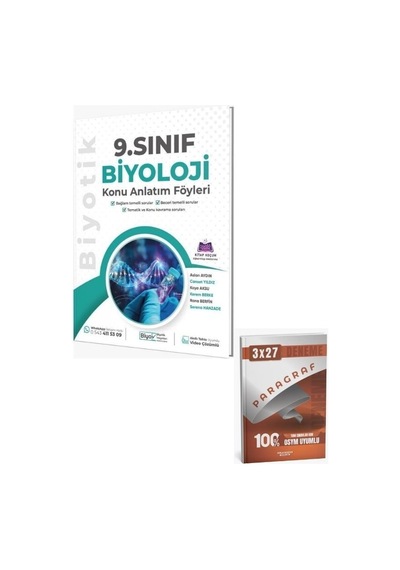 Biyotik 2027 9. Sınıf Biyoloji Konu Anlatım Föyleri + Anla Kazan Paragraf