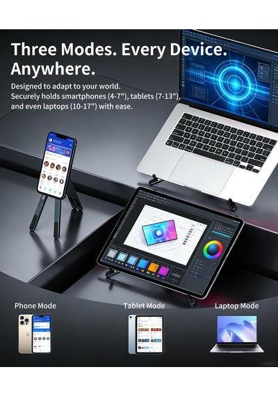 Lexroo Masa İçin Taşınabilir Katlanabilir Dizüstü Bilgisayar Standı, Katlanabilir Ergonomik