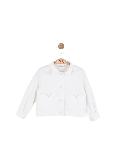 Nk Kids Kız Çocuk Kalpli Ceket Nk-31620 Ekru