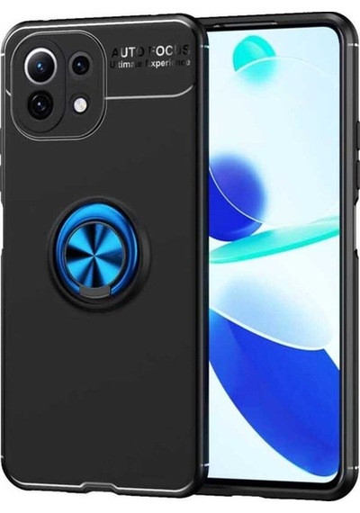 Xiaomi Mi 11 Lite Kılıf Zore Ravel Silikon Kapak Siyah-Mavi