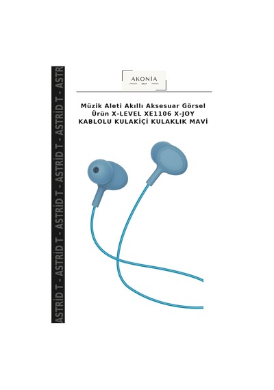 Müzik Aleti Akıllı Aksesuar Görsel Ürün X-level Xe1106 X-joy Kablolu Kulakiçi Kulaklık Mavi