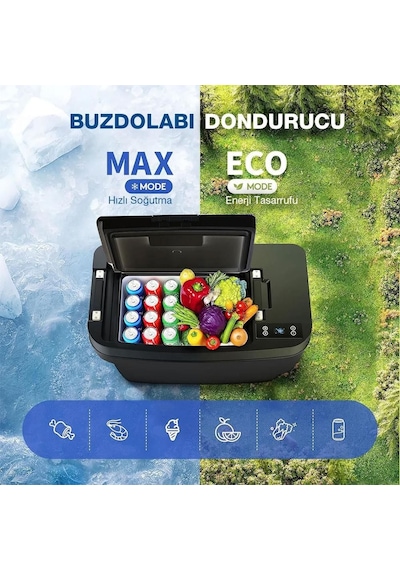 Acopower T35 12/24volt 33litre Tesla Model Y İle Uyumlu Kompresörlü Outdoor Oto Buzdolabı Fr T35