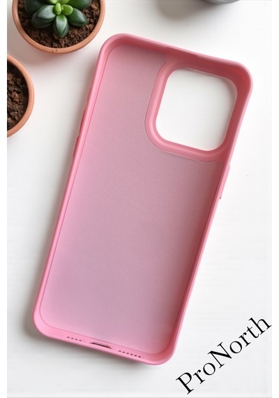 Iphone 16 Pro Max Uyumlu Kılıf Logolu Lansman Soft Yumuşak Içi Kadife Silikon Kapak Pembe