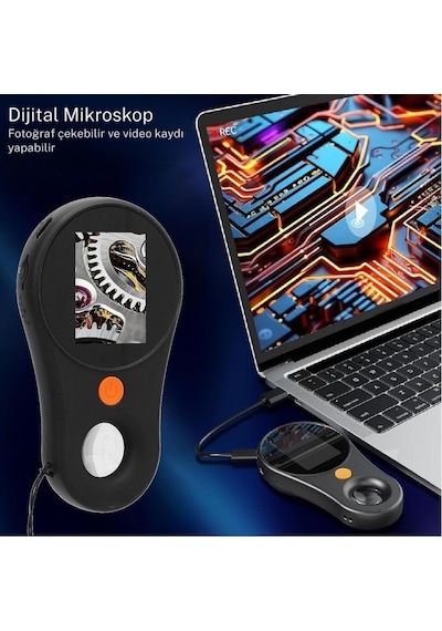 Taşınabilir 500x Makro Dijital Mikroskop 2" Renkli Ekranlı Işıklı
