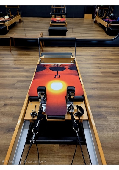 Reformer Pilates Mat ' Kaymaz' -'sunset Yoga' Renkli