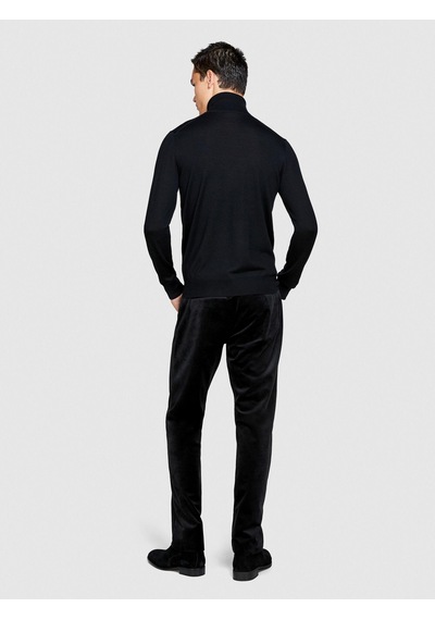 Sisley Regular Fit Kadife Pantolon Erkek Siyah T-shirt - 323a42qjsf041