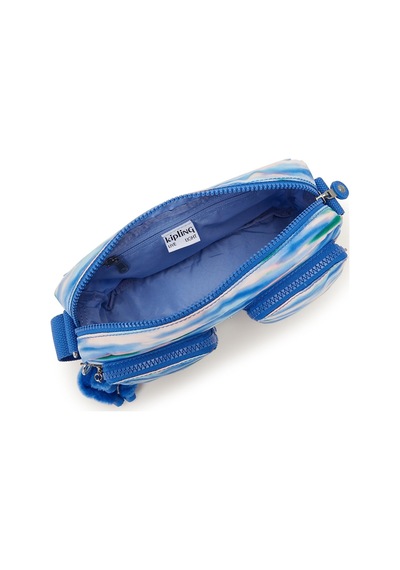 Kipling Kıplıng Chilly Up Küçük Boy Omuz Çantası Desenli Dıluted Blue Beyaz - Mavi