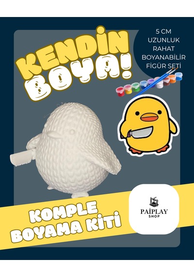 Paiplayshop Katil Civciv Boyama Figürü - Boyama Seti Ve Katil Civciv Boyama Figürü 5 Cm Çizgi Karakter