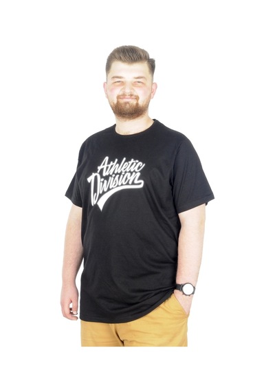 Mode Xl Büyük Beden T-Shirt Bis Yaka Division 22194 Siyah 001