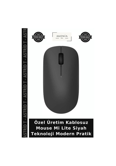 Özel Üretim Kablosuz Mouse Mi Lite Siyah Teknoloji Modern Pratik