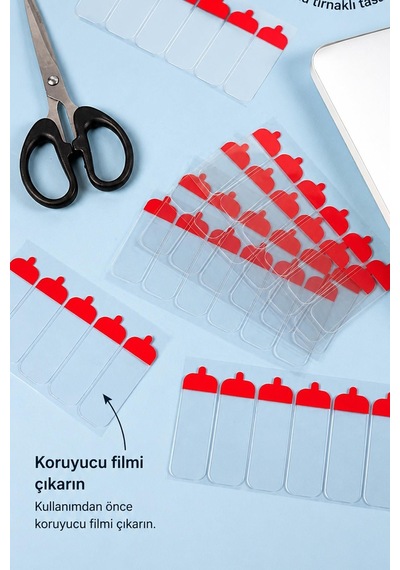 Çift Taraflı Bant 60 Parça Güçlü Yapışkanlı Kolay Açılır Montaj Bandı 18x50 Mm