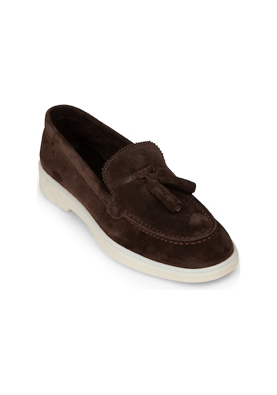 Deery Kadın Hakiki Süet Kahverengi Püsküllü Loafer - 02040zkhvc01