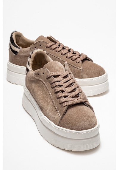Luvishoes Luvi Shoes Anabel Vizon Süet Hakiki Deri Kadın Günlük Spor Ayakkabı Vizon