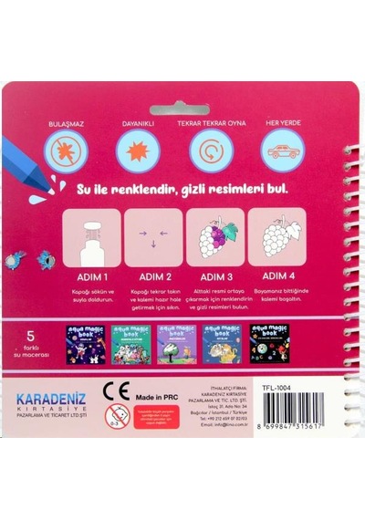 Lino Aqua Magic Book Eğlenelim, Öğrenelim (sihirli Boyama Kitabı) TFL-1004