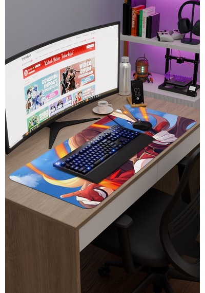 Amber Genshin Impact Anime Gacha V2 - 90x40 Xxl Gaming Mouse Pad Fare Altlığı