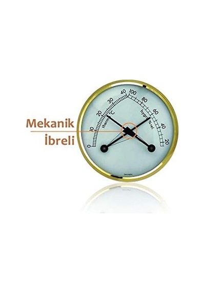 Mekanik Mini Oda Termometre Nem Ölçer, Beyaz