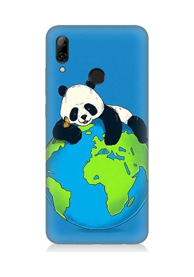 Huawei P Smart 2019 Uyumlu Yorgun Panda Ve Dünya Desenli Silikon Kılıf
