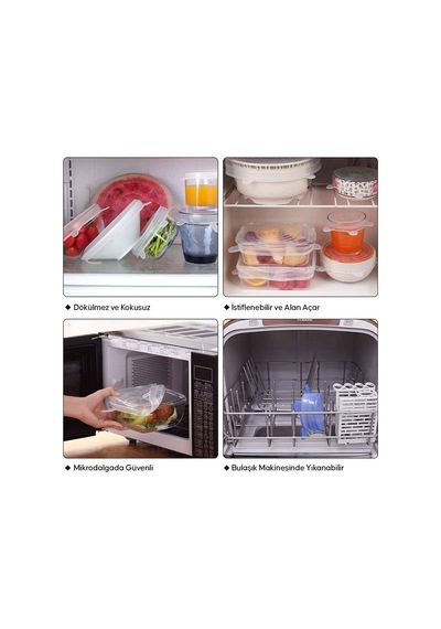 Silikon Strech Kapak 6'lı Tazeliği Koruyan Saklama Kabı Silikon Çok Renkli Diğer