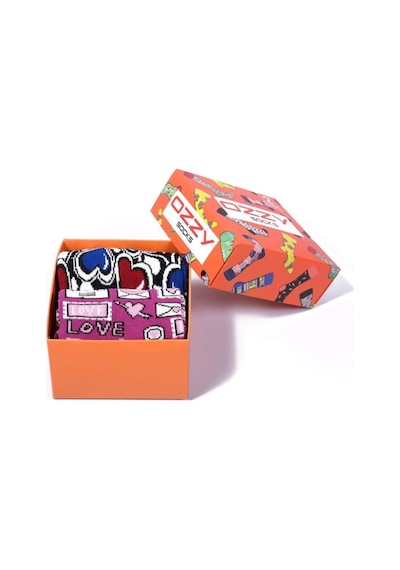Ozzy Socks Sevgililer Günü Çiftler Için 2 Li Kalp Desenli Çorap Kırmızı