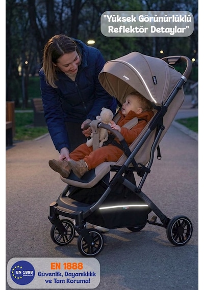 Prego Lotus Pro Kabin Boy Bebek Arabası - Tek Elle Katlanır -Hafif -UV Tenteli - Yağmurluk-Ayak Örtüsü-Kılıf