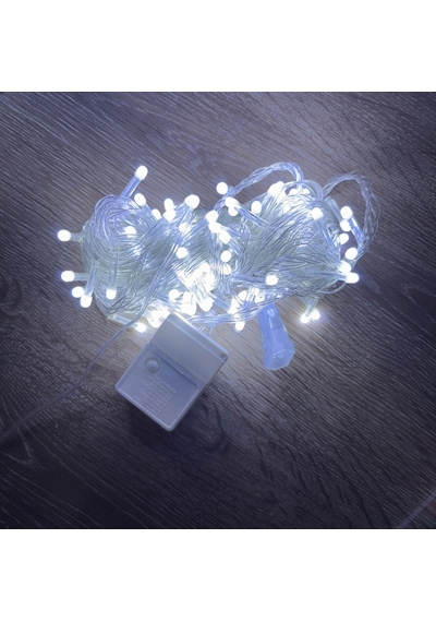 10 M 100 Led Damla Uçlu Beyaz Işık Şeffaf Kablo Mz-17-1 Çok Renkli