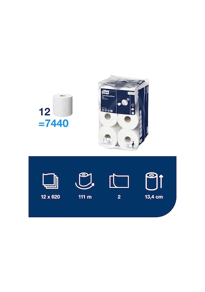 Tork 472193 Mini Tuvalet Kağıdı 12 Rulo X 620 Yaprak