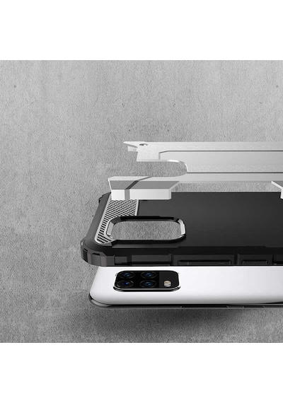 Noktaks - Mi 10 Lite Uyumlu - Kılıf Çift Katman Zırh Tank Crash Military Kapak - Siyah Siyah