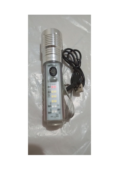 El Feneri Multi Fonksiyonlu Beyaz Lazer Beyaz Led Kırmızı Ve Mavi Led Uv Led Zoomlu Mercek Gri