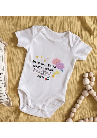 Bitmeyenkartus Bk Kids Anneannem Tasarımlı Bebek Body Zıbın - Model 1 Çok Renkli