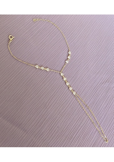 Beyaz Taşlı Kalpli Gümüş Şahmeran Bileklik - Rose Renk Gold