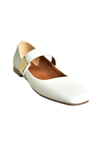 Fox Shoes U726454509 Beyaz Kadın Babet Beyaz-suni Deri