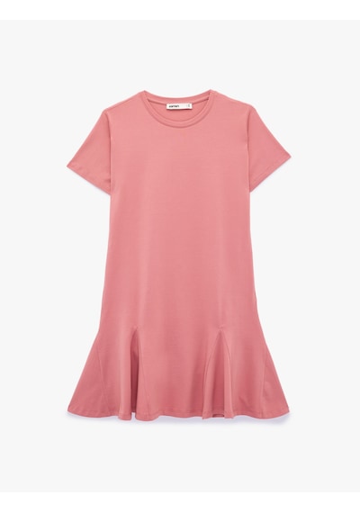 Koton Pamuklu Slim Fit Bisiklet Yaka Kısa Kollu Volümlü Mini Tişört Elbise Pembe 6sak80200ek Gül Koton Pamuklu Slim Fit Bisiklet Yaka Kısa Kollu Volümlü Mini Tişört Elbise Pembe 6sak80200ek Gül