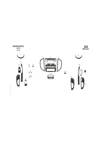 Mercedes Vito Torpido Kaplama 2015 21 Parça Karbon