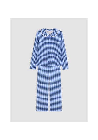 Lcw Dream Lacivert Bebe Yaka Ekose Kadın Pijama Takım