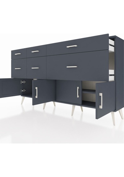 Arges Konsol Tek Raflı 6 Çekmeceli 4 Kapaklı 176x30x99 Antrasit-antrasit Antrasit - Antrasit Arges Konsol Tek Raflı 6 Çekmeceli 4 Kapaklı 176x30x99 Antrasit-antrasit Antrasit - Antrasit