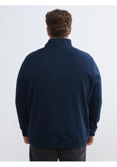 Lcwaıkıkı Classic Lacivert Büyük Beden Dik Yaka Erkek Sweatshirt