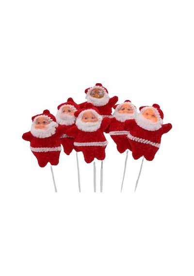 Yılbaşı Noel Baba Çubuklu 5 Cm 6'lı Süs
