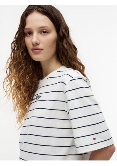 Tommy Hilfiger Classıc Scrıpt Trapeze Tee Kadın Mavi T-shirt - Ww0ww50948