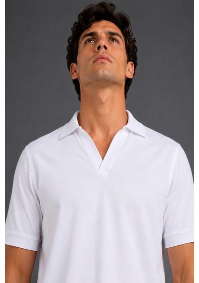 Bisse Beyaz Jakarli Kaleci Yaka Tshirt Ts26y26104 D01