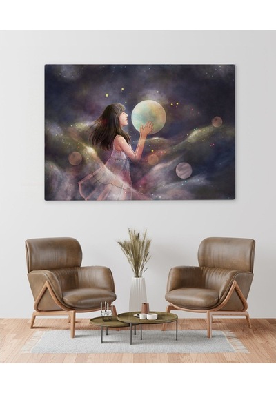 Bk Home Küçük Kızın Dünyası Tasarımlı Kanvas Tablo 70X100Cm