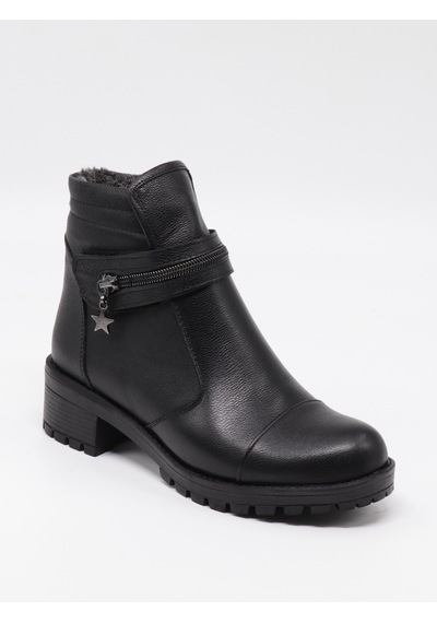 Nesilshoes Nesil Shoes Marr 836 Hakiki Deri İçi Kürklü Kadın Bot Siyah