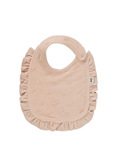 Civil Baby Kalp Jakarlı Mama Önlüğü - Pudra Standart Pudra