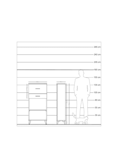 Arges Dolap Tek Raflı 2 Çekmeceli 60x30x134 Antrasit-çam Antrasit